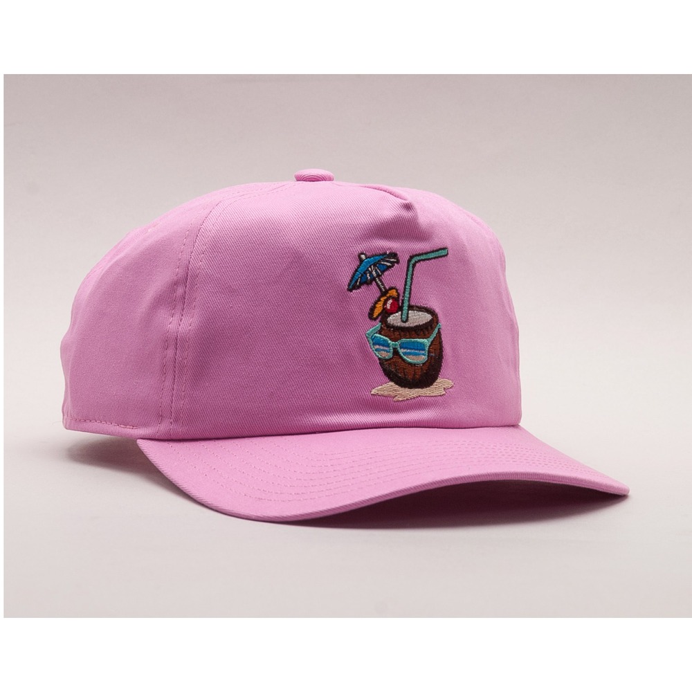 Vintage Coal Headwear Pink Tropical Coconut Embroidered Trucker Cap Y2K